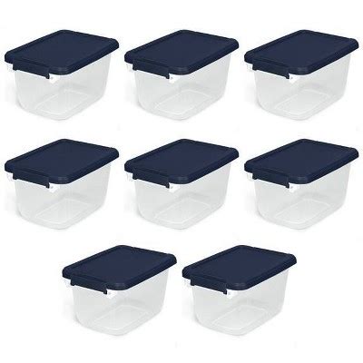 Home Logic 6.5qt 8pk Storage Bins Clear : Target