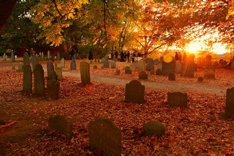 Autumn in Salem, MA | Cemetery Sunset View