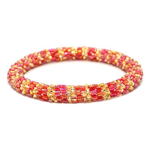 Rose Gold Bracelet - yantrahimalaya | Nepal Glass Beaded Bracelets