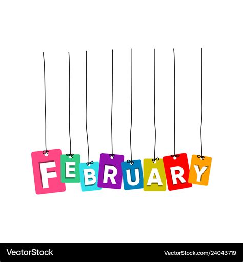 February word Royalty Free Vector Image - VectorStock