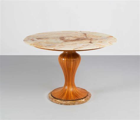 Osvaldo Borsani Pedestal Dining Table with Marble Top For Sale at 1stdibs