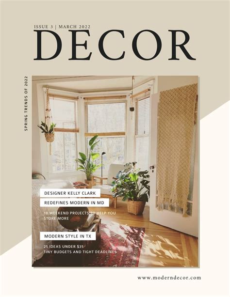 Interior Design - Magazine Cover Template | Visme