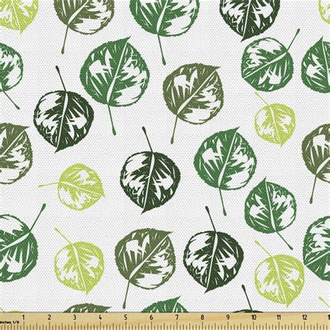 Leaves Fabric by the Yard Upholstery, Rhythmic Print of Nature ...