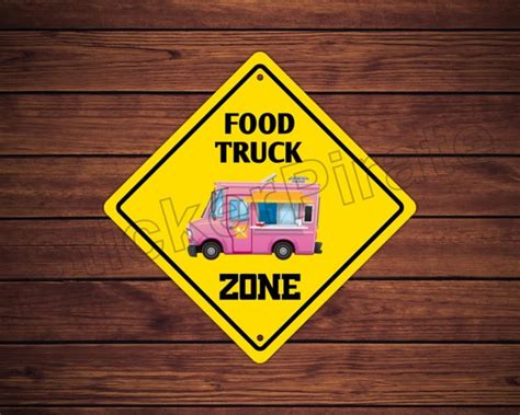 Food Truck Zone 12 x 12 Aluminum Novelty Sign