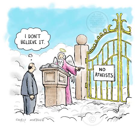 Atheism cartoon – an atheist at the gates of heaven