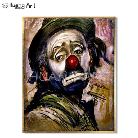 Sad-Clown-Portrait-Painting-Hand-painted-Modern-Impression-Clown-Figure ...