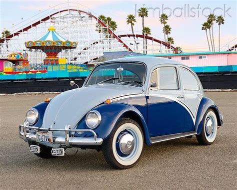 AUT 22 RK3461 01 - 1967 Volkswagen Beetle Blue And Aqua 3/4 Front View On Pavement By Carnival ...