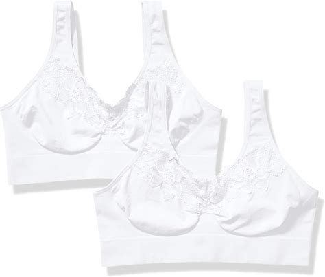 Just My Size Womens Pure Comfort Wirefree Plus Size Bra 2-Pack : Amazon ...