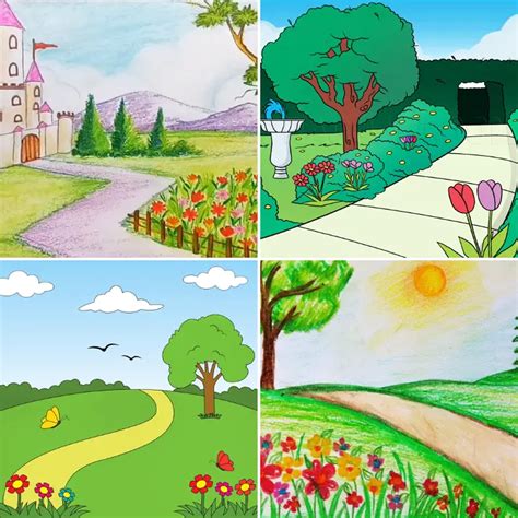 20 Easy Garden Drawing Ideas - How to Draw a Garden