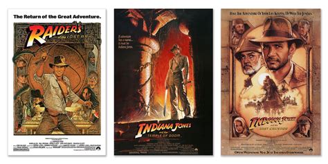 INDIANA JONES I, II & III - 3 PIECE MOVIE POSTER / PRINT SET (REGULAR ...