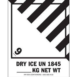 Class 9, UN 1845 Dry Ice Labels by ASC, Inc.