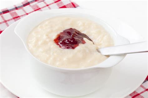 Rice Pudding With Strawberry Jam Stock Photo - Image: 25485746