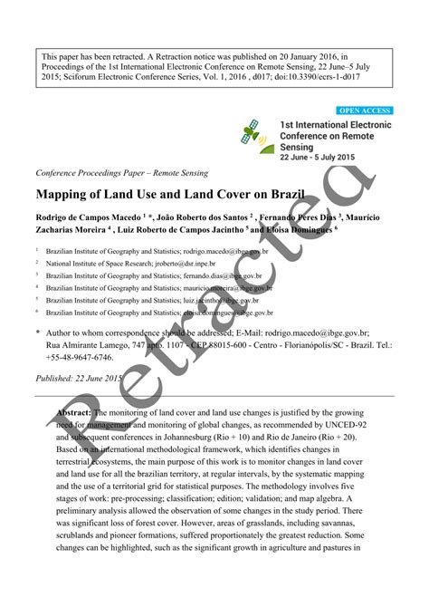 (PDF) Mapping of Land Use and Land Cover on Brazil