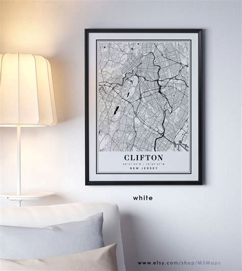 Clifton New Jersey Map Clifton NJ Map Clifton City Map - Etsy