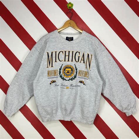 Vintage 90s Michigan Wolverines Sweatshirt University Michigan - Etsy ...