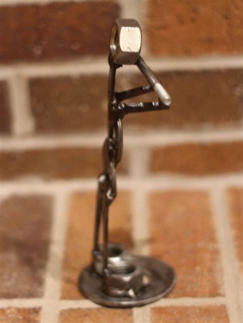 Flute Player Industrial look metal figure | Etsy