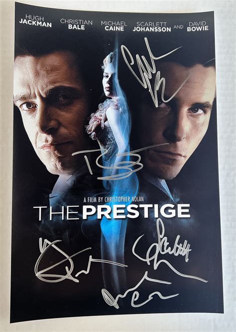 The Prestige cast autograph 8×12 photo Bale Hugh Jackman