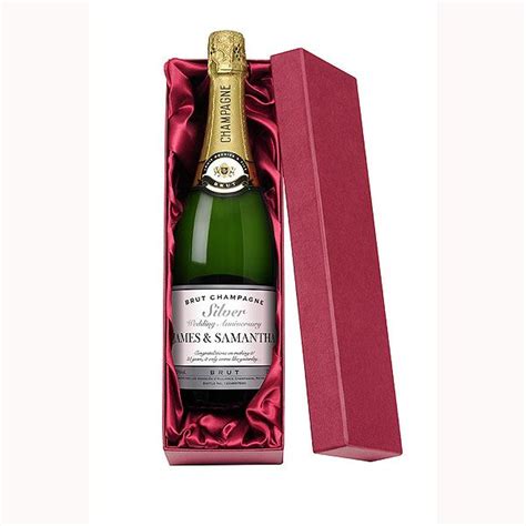 Personalised Silver Wedding Anniversary Champagne From The Gift Experience