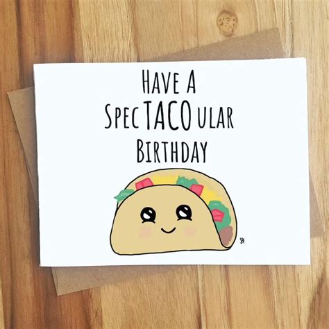 Have A Spectacoular Birthday Taco Pun Greeting Card / Handmade - Etsy | Pun card, Birthday card ...