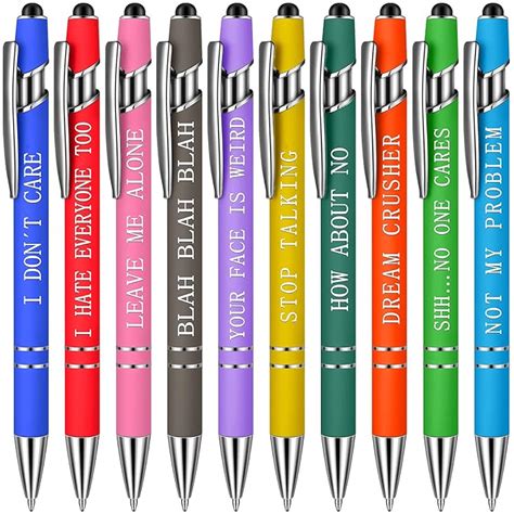 Buy 10 Pieces Christian Ballpoint Pens Office Inspirational Quotes Negative Quotes ...