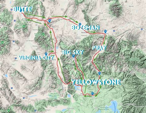 5 Day Montana Road Trip Itinerary Map - 2TravelDads