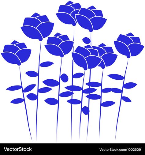 Blue flowers Royalty Free Vector Image - VectorStock