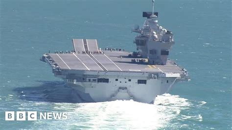 HMS Queen Elizabeth takes to the sea - BBC News