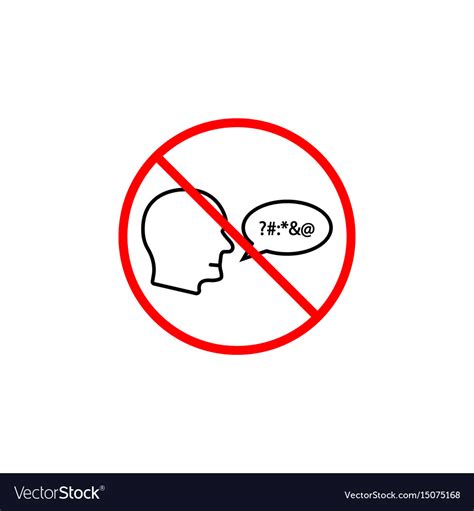 No swearing line icon prohibition sign forbidden Vector Image