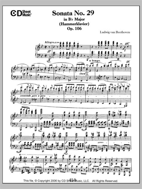 Sonata No. 29 In B-flat Major (hammerklavier), Op. 106 | Sheet Music Direct