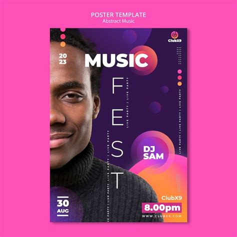 Free PSD | Abstract vertical poster template for music event