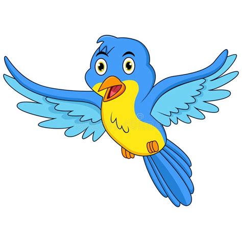 Blue bird cartoon stock vector. Illustration of blue - 23607175