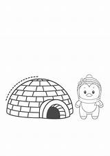 Igloo And Penguin coloring Page  Download Print Or Color Online For Free sketch template