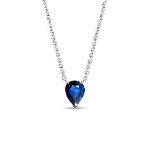 Blue Sapphire White Gold Necklace | KLENOTA