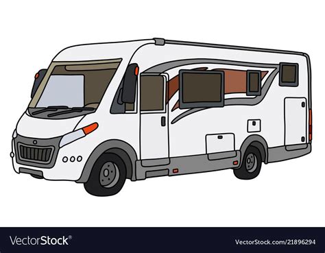 White large motor home vector image on VectorStock | Motorhome, Vintage ...