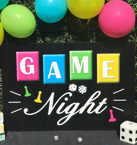 Game Night Sign Backdrop 20x30 Poster Printable | Etsy