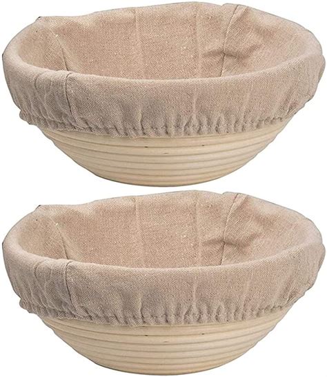 Amazon.com: DOYOLLA Bread Proofing Baskets Set of 2 8.5 inch Round ...