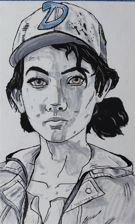 My drawing of Clementine from the Walking Dead game : u/JamieMcculloch99