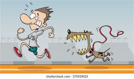 Running Away Dog Stock Vector (Royalty Free) 375929023 | Shutterstock