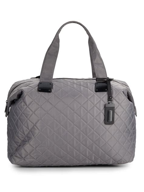 Steve madden Quilted Duffle Bag in Gray | Lyst