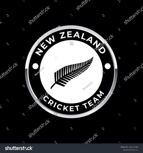 New Zealand Black Logo Icon Cricket Stock Vector (Royalty Free) 2043711986