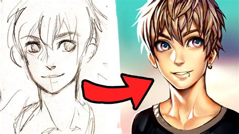 Digital Art from Pencil Sketch【Photoshop Speedpaint】 - YouTube