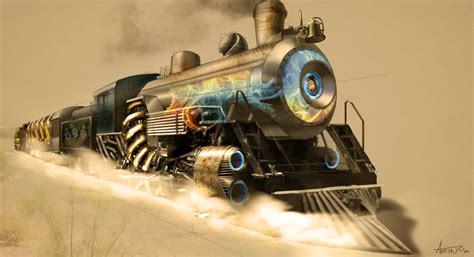 Fancy steampunk train Train Artwork, Spaghetti Western, Weird Science, Steampunk Art, Dieselpunk ...