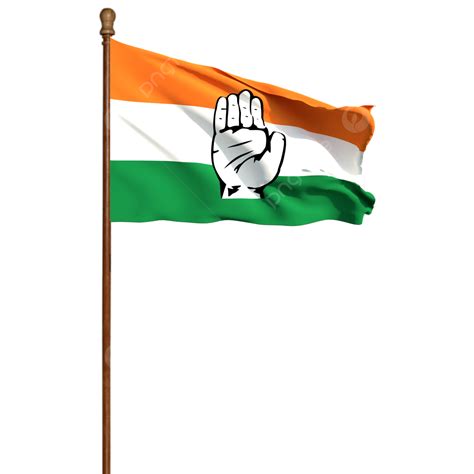 Congress Flag PNG Transparent, Congress Flag With Pole, Tiranga ...