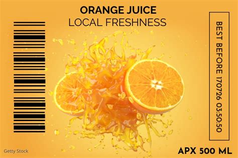 Copy of Orange fruit Juice label template | PosterMyWall