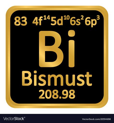 Periodic table element bismuth icon Royalty Free Vector