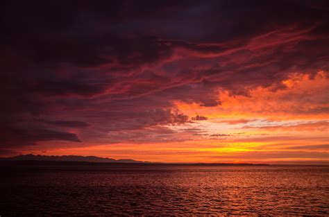 Sunset Over Edmonds Waterfront - Edmonds, Washington