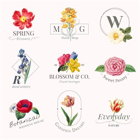 Lot De Logos De Marques De Fleurs | Vecteur Gratuite