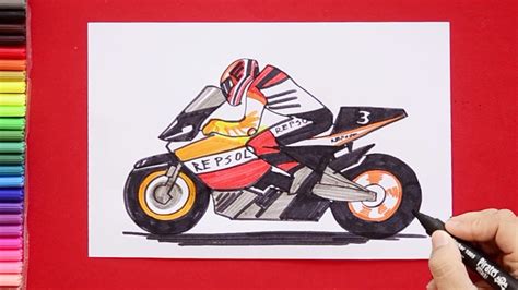 How to draw MotoGP bike rider