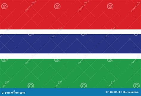Gambian Flag Vector Graphic. Rectangle Gambia Flag Illustration Stock Vector - Illustration of ...