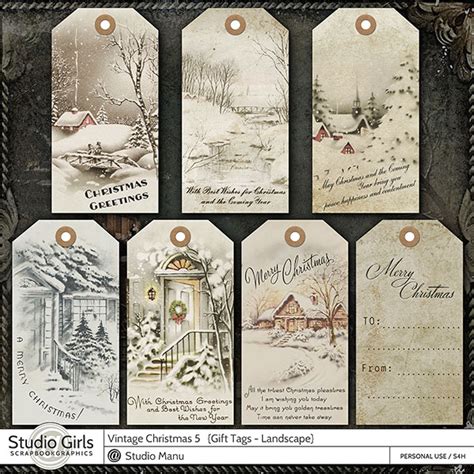 Vintage Christmas – Photobook and Old Fashioned Christmas Gift Tags – Digital Scrapbooking